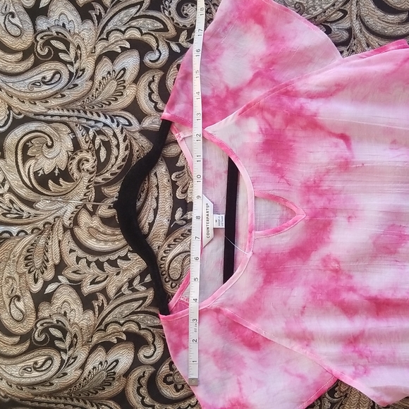 Counterparts Tie Dye Peplum Style Short Sleeve Blouse Top, size M - Picture 7 of 16